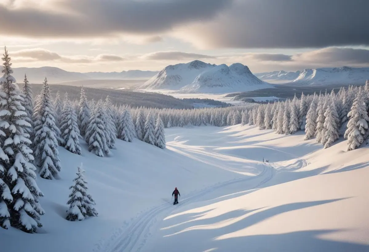 Snödjup borgafjäll – en vinterdröm för skidåkare! illustration